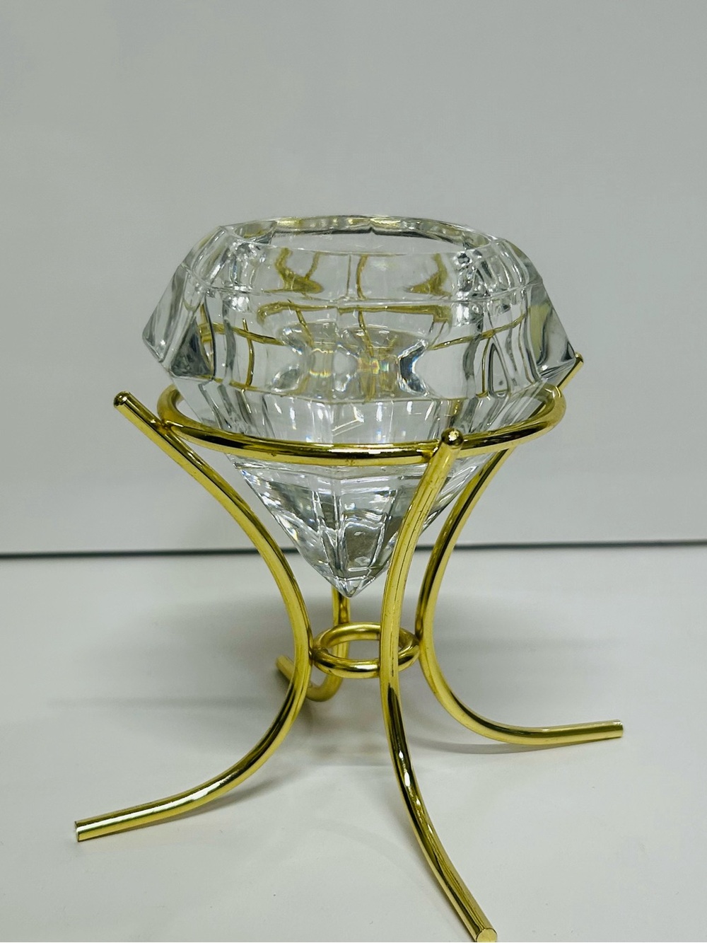 Partylite Solitaire Tealight Candle Holder 24% lead crystal diamond